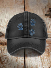 Chapeaux unisexes de patte de chien de denim