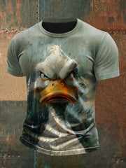 T-shirt décontracté à imprimé drôle de canard pour hommes