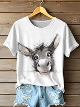 Drôle mignon âne Imprimer Casual Tee des femmes