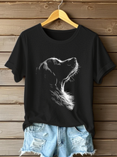 T-shirt décontracté imprimé Golden Retriever pour femme