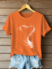 T-shirt décontracté imprimé Golden Retriever pour femme