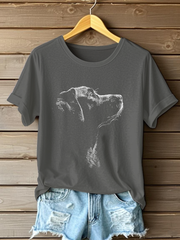 T-shirt décontracté Labrador Print Femme