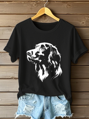 T-shirt décontracté imprimé irlandaise Setter pour femmes