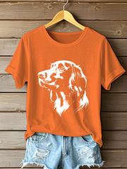 T-shirt décontracté imprimé irlandaise Setter pour femmes