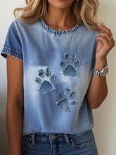 T-shirt Denim Paw Femme