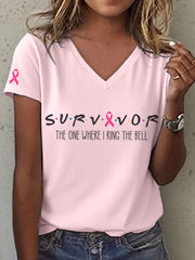 T-shirt à col en V Survivor The One When I Ring The Bell pour femme