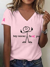 T-shirt Hey Cancer Print Femme