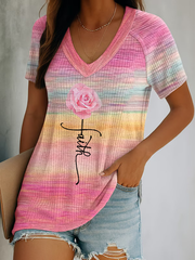 T-shirt Femme Faith Rose Imprimé Floral