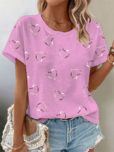 T-shirt imprimé gaufré de sensibilisation au cancer du sein pour femmes