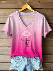 T-shirt Femme Faith Rose Imprimé Floral
