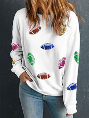 Sweatshirt Imprimé Football Femme