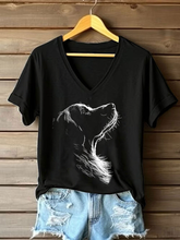T-shirt décontracté imprimé Golden Retriever pour femme