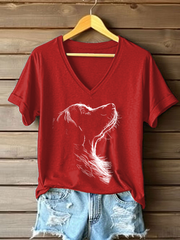 T-shirt décontracté imprimé Golden Retriever pour femme
