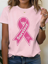 T-shirt à ruban rose Survivor Women's Breast Cancer Awareness