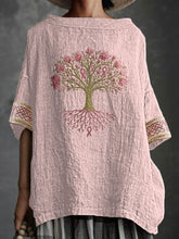 Cancer du sein féminin Le ruban rose est le haut imprimé de l'arbre de la santé