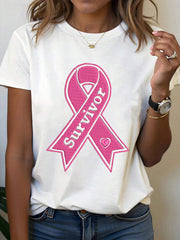 T-shirt à ruban rose Survivor Women's Breast Cancer Awareness