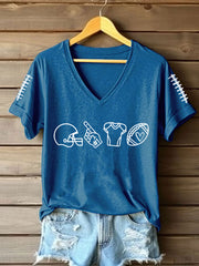 Femmes Football Lover Football Imprimé T-shirt à manches courtes