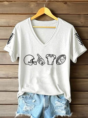 Femmes Football Lover Football Imprimé T-shirt à manches courtes