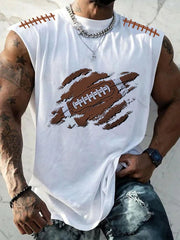 Hommes Football Lover Football Imprimé Tee-shirt sans manches