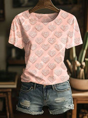 T-shirt à imprimé sensibilisation au cancer du sein pour femmes