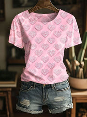 T-shirt à imprimé sensibilisation au cancer du sein pour femmes