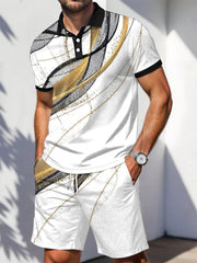 Ensemble de deux pièces à imprimé géométrique pour hommes