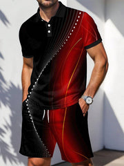 Ensemble de deux pièces à imprimé géométrique pour hommes