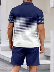 Ensemble deux pièces décontracté à pois pour hommes