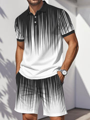 Ensemble deux pièces décontracté Art Line Print pour hommes