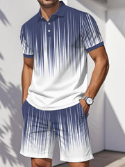 Ensemble deux pièces décontracté Art Line Print pour hommes