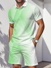 Ensemble deux pièces décontracté Art Lines Print pour hommes