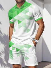 Ensemble de deux pièces à imprimé géométrique pour hommes