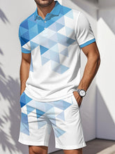 Ensemble de deux pièces à imprimé géométrique pour hommes