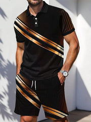 Ensemble de deux pièces à imprimé géométrique pour hommes