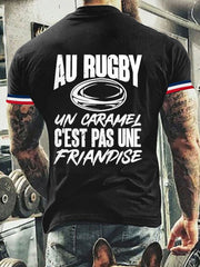 T-shirt à manches courtes Au Rugby Un Caramel C'est Pas Une Friandise Homme