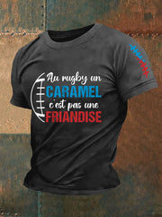 T-shirt manches courtes Au Rugby Un Caramel C'est Pas Une Friandise Homme
