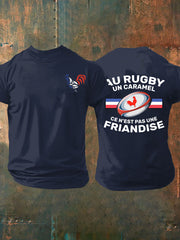 T-shirt manches courtes Au Rugby Un Caramel C'est Pas Une Friandise Homme