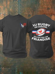 T-shirt manches courtes Au Rugby Un Caramel C'est Pas Une Friandise Homme