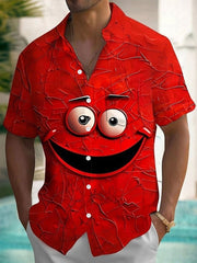 Chemise Funny Big Eyes Expression Print Homme