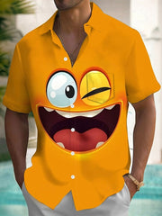 Chemise Funny Big Eyes Expression Print Homme