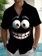 Chemise Funny Big Eyes Expression Print Homme