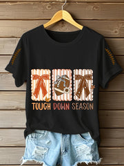 T-shirt à manches courtes Football Fall Touch Down Season pour femme