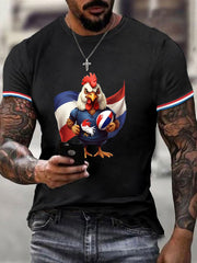 T-shirt décontracté à imprimé rugby pour hommes