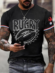 T-shirt décontracté à imprimé rugby pour hommes