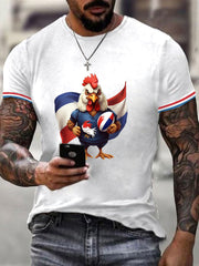 T-shirt décontracté à imprimé rugby pour hommes