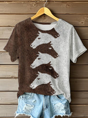 T-shirt à manches courtes Western Horse Lover Femme