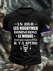 T-shirt Un Jour Les Rugbymen à manches Domineront Le Mondeshort pour homme