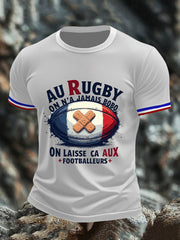 T-shirt Au Rugby On N'A Jamais pour homme BOBO On Laisse ça Aux manches courtes
