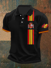 Haut à manches courtes imprimé drapeau de l'Espagne pour hommes