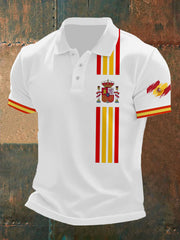 Haut à manches courtes imprimé drapeau de l'Espagne pour hommes
